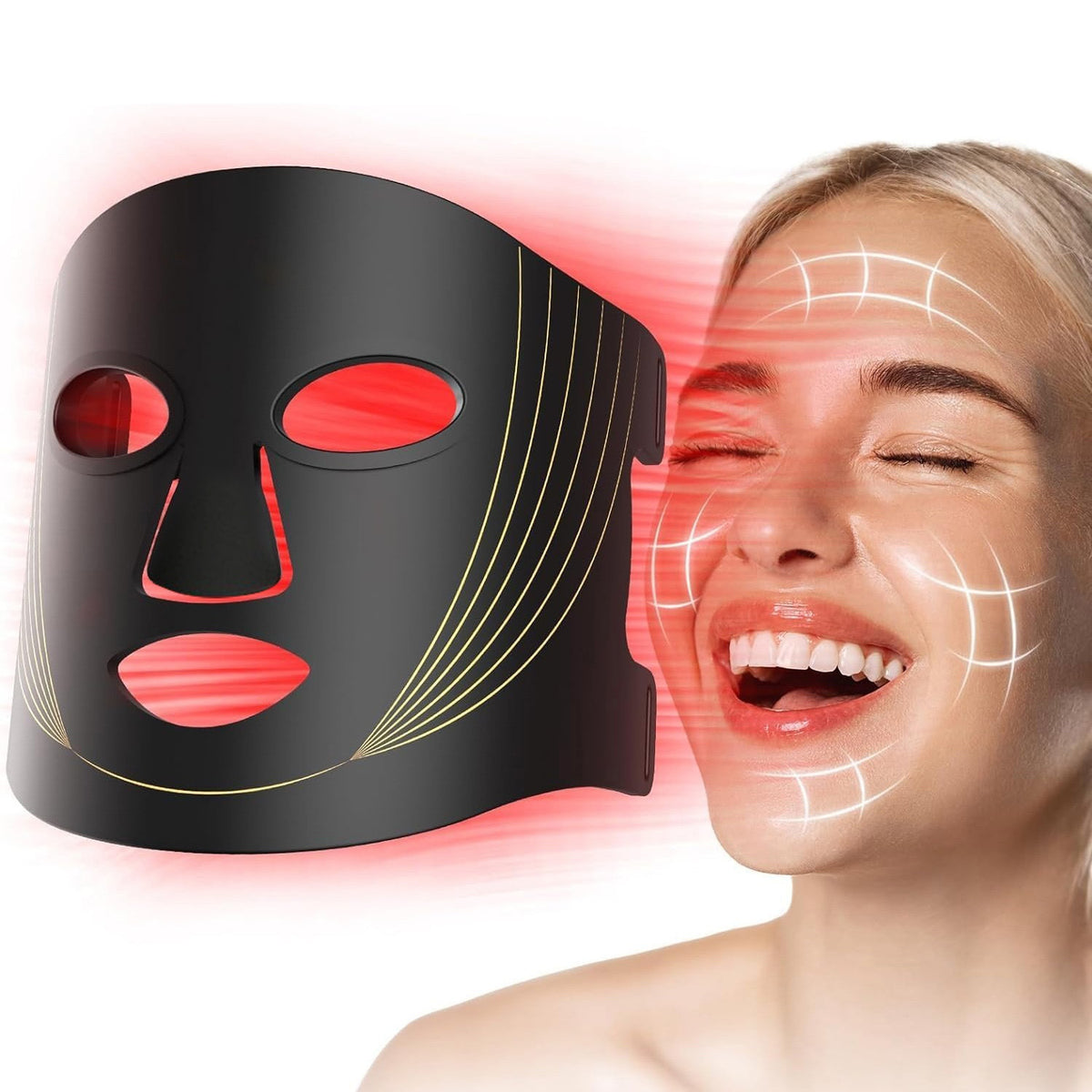 Silicone LED face mask light settings